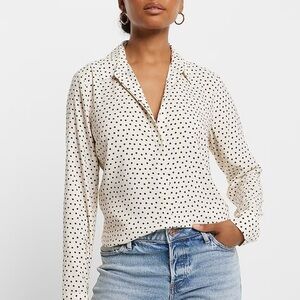 SATIN POLKA DOT RELAXED PORTOFINO SHIRT